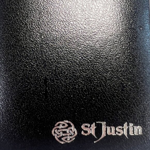 Vtg Celtic Knotwork Brooch Pin St Justin Silver-tone Presentation Box Chicago - Picture 5 of 6